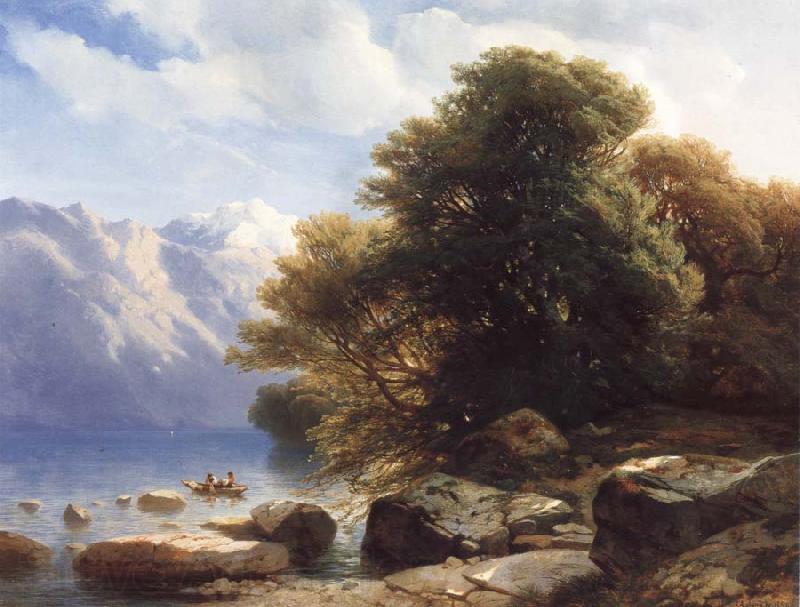 Alexandre Calame THe Lake of Thun France oil painting art